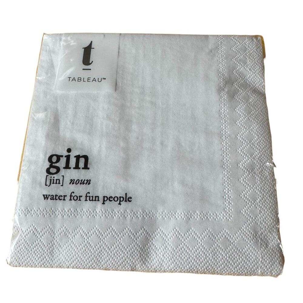 Tableau‎ Gin Definition Cocktail Party Fun Bar Beverage Napkins 20 Count Sealed